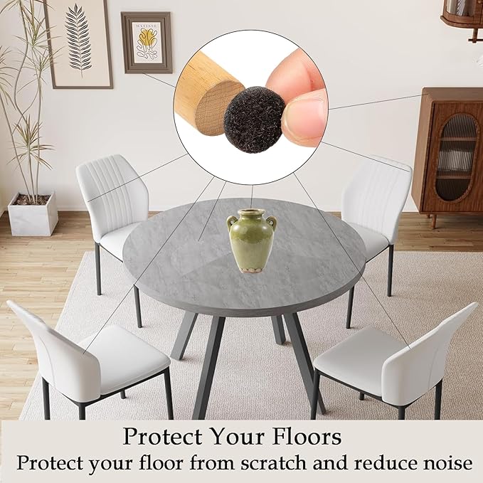 Fursafe&Q Felt Furniture Pads, Furniture Felt Pads for Hardwood Floors -Self Adhesive Chair Leg Floor Protectors, Protect from Nicks, Dents and Scratches, Chair Feet Protectors 136 Pcs Chair Feet