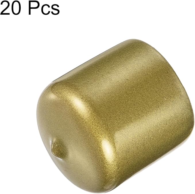uxcell 20pcs Rubber End Caps 1 1/2"(38mm) ID Vinyl Round Tube Bolt Cap Cover Thread Protectors Gold