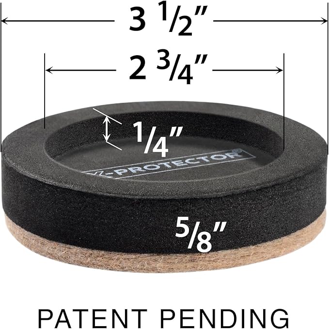 Felt Furniture Sliders for Hardwood Floors X-PROTECTOR 16 PCS 3 ½” - Furniture Slider with Unique Design - Heavy-Duty Furniture Movers for Hard Surfaces - Felt Sliders - Move Your Furniture Easily!