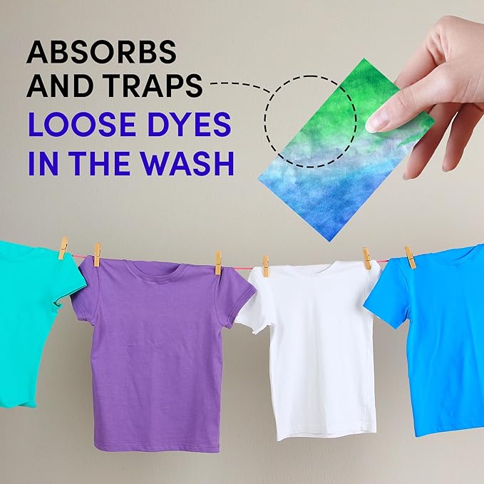 Zero Trace Color Catchers for Laundry - Protects Clothes with Laundry Color Dye Catcher Sheets and Bleed Remover - 80 Sheets
