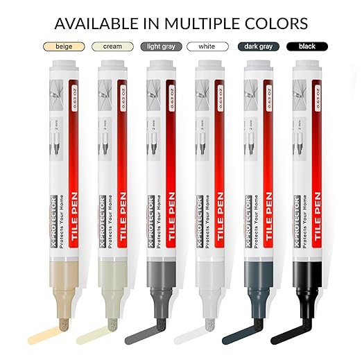 X-Protector Pen for Grout - 2 PCS, Black - Ideal Grout Paint Pens to Make Grout Black Again - Premium Grout Renew Pen with 2 Tips Types - Make Your Grouts Perfect Again!