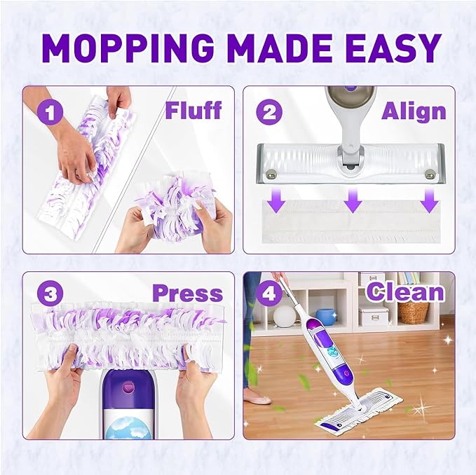 20 Count Power Mop Pads Refills for Swiffer PowerMop Multi-Surface Mopping Pad Disposable Replacement Mop Pads Compatible with Swiffer PowerMop,Safe on All Finished Floors.