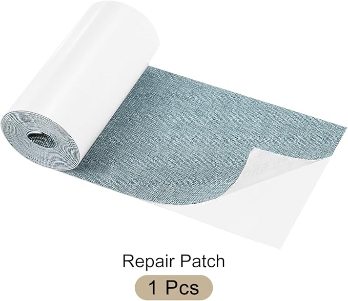 Repair Patches Repair Tape Self-Adhesive DIY Repair Patch Linen Gear Patch for Sofa, Furniture, Chair, Clothing,Tents,3.5x79 Inch,Slight Blue