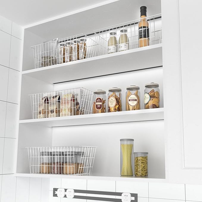 SANNO 15.7in Freezer Baskets Bins - Freezer Storage Containers Organizer for Office, Bathroom, Pantry