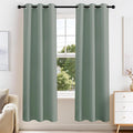 PONY DANCE Sage Green Blackout Curtains for Bedroom 63 Inch Length 2 Panels Set, Thermal Insulated Energy Saving Grommet Top Window Treatment Drapes for Living Room, W34 x L63 Inch
