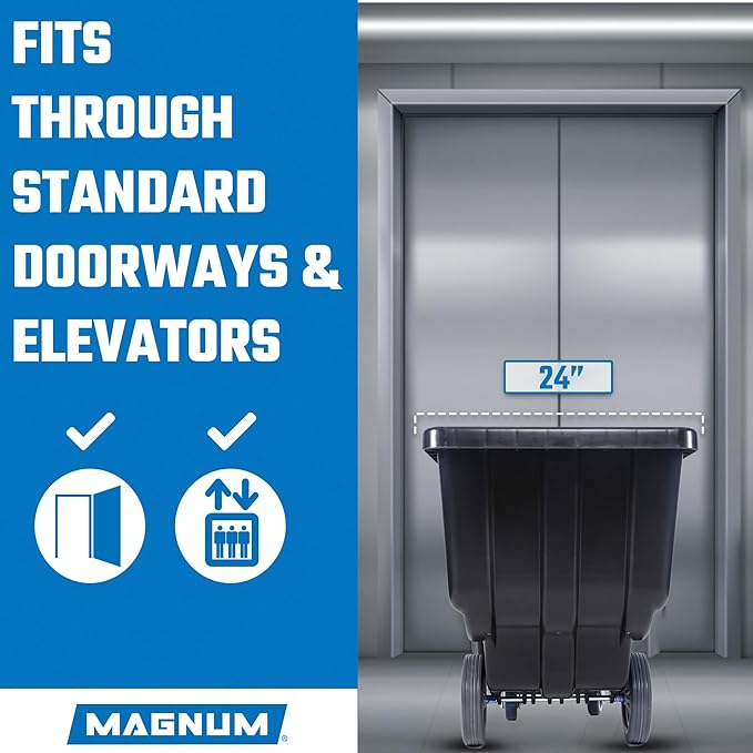 Tilt Truck, 1/2 Cu. Yd. Capacity Dump Cart with Heavy Duty 12” Wheels & 5” Casters for Handling, Transporting on Construction Jobsites, 750 lbs, Trash Cart with Wheels DUC12A