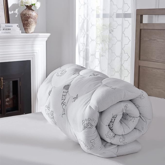 Softhour Padded Topper California King Size 40% Tencel Blend Rayon from Bamboo and Cotton Filled Mattress Cover, Thick, Luxurious and Comfort Mattress Pad, Deep Pocket for 21" Mattress