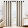 PONY DANCE Cream Blackout Curtains for Bedroom 84 Inch Length 2 Panels Set, Privacy Thermal Insulated Room Darkening Grommet Drapes for Living Room Window, W34 x L84 Inch