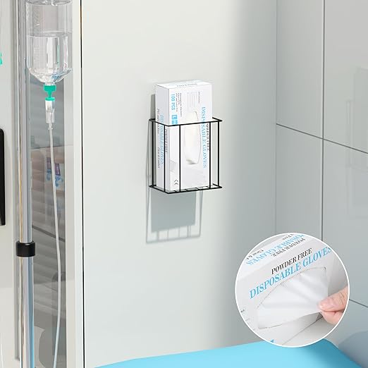 Magnetic Glove Box Holder Wall Mount, Disposable Glove Dispenser, Rubber Latex Tissue Box Organizer for Tool Garage Workshop Kitchen