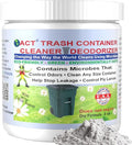 ACT Trash Deodorizer and Cleaner | Eliminates Odors Controls Garbage Sludge | for Garage and Outdoor Bins | Dry Powder Eco-Friendly (8oz)