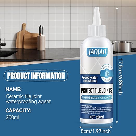 JAOJAO Grout Sealer for Floor Tile, Grout Repair Kit Tile Grout Sealer Shower Sealant Quick Drying Long Lasting Transparent for Floor Tile for Stone Bathroom Marble Indoor Outdoor, 200ml