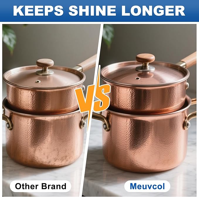 Copper & Brass Cleaner and Polish – 17.6 Oz Gentle Copper Polishing Cream for Pots, Pans, Sinks, Cups, Antiques – Restores Shine, Gentle Removes Tarnish & Stains – Non-Scratch, Easy to Use
