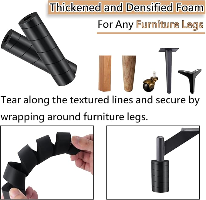 4 Pcs Bed Frame Toe Protectors, Non-Adhesive Bed Frame Leg Covers for Toe Savers, Toe Cushion for Any Furniture Leg - Prevents Toe Injuries from Hitting Hard Furniture Legs