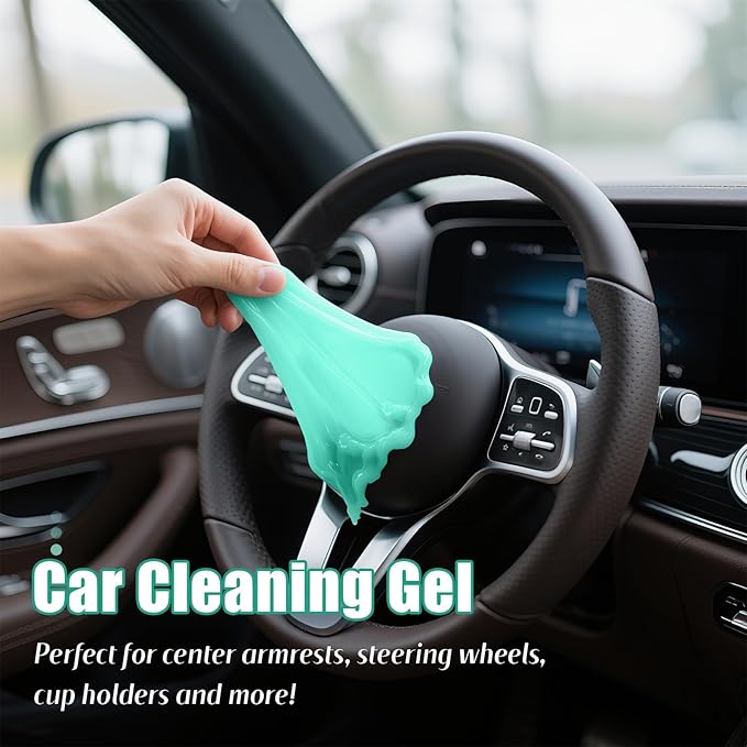 ASFSKY Car Cleaning Gel (Green,Magnolia) Cleaning Putty Universal Dust Cleaning Car Interior Cleaner Keyboard Dust Remover Car Slime Gifts for Men Women Girl（1 Pack）