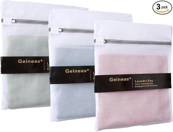 Lingerie Bags for Washing Delicates (12 x 16 Inches) 3Pcs Mesh Laundry Bags Net Wash Bag for Socks Bra Underwear Baby Clothes Delicate Laundry Bag for Washing Machine