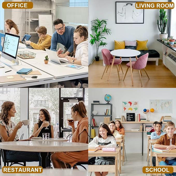 GLSLAND Round Tempered Glass Floor Mat - 55" Office Chair Mat for Carpet Blue & Gray Clear Glass Mat 1/5" Thick for Hardwood Floor/Carpeted Floors