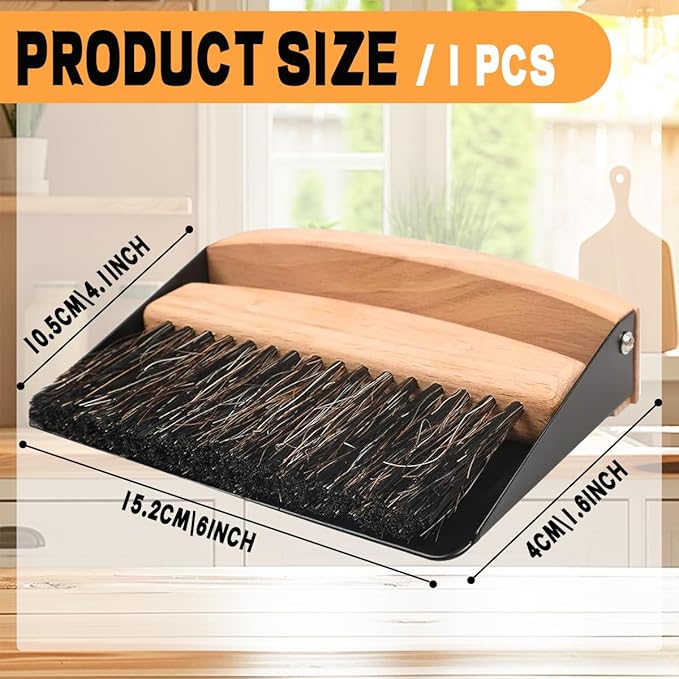 Mini Broom and Dustpan Set,Small Broom and Dustpan Set for The Kitchen,Portable Cleaning Brush and Dustpan,Wooden Mini Dustpan and Brush Set for Kitchen,Pet Care Home,Sofa and Tabletop