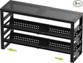 Expandable, Stackable, Adjustable Spice Rack kitchen Organizer,Metal Pantry Storage Shelves - Multi-Tier Shelf for Cabinet, Countertop, Pantries, Cupboard or Wall Mount,Black