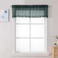 Chyhomenyc Sheer Valances for Windows 2 Pack, Small Window Curtains for Living Room Bathroom Cafe Laundry Basement, Modern Top Dual Rod Pocket Voile Curtain, 42W x 18L inches, Hunter Green