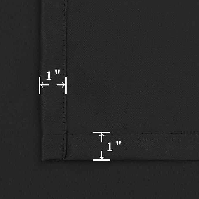 BGment Black Blackout Curtains for Bedroom Window 34 x 45 Inch - Rod Pocket Short Drapes for Kitchen Cafe Rv Bathroom Door Room Darkening Privacy Blinds, 2 Panels