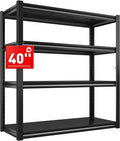 Raybee 40" W Garage Shelving Heavy Duty Storage Shelves 56.9" H Metal Shelving Heavy Duty Load 1600LBS Adjustable Metal Shelves for Storage for Pantry Kitchen 40" W x 19.1" D x 56.9" H