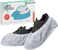Disposable Shoe Covers 60 Pack Booties for Shoes Covers- Heavy Duty 35g White | Stretch Fits Men 10/Women 11 | Non-Slip, Recyclable Boot Covers for Indoor/Outdoor, Real Estate, Pet Care