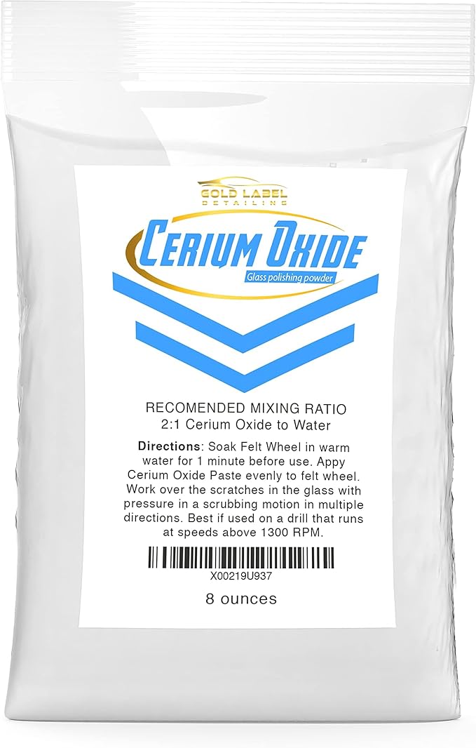 Optical Grade Cerium Oxide 8oz Glass Repair Powder | Glass Window and Windshield Repair