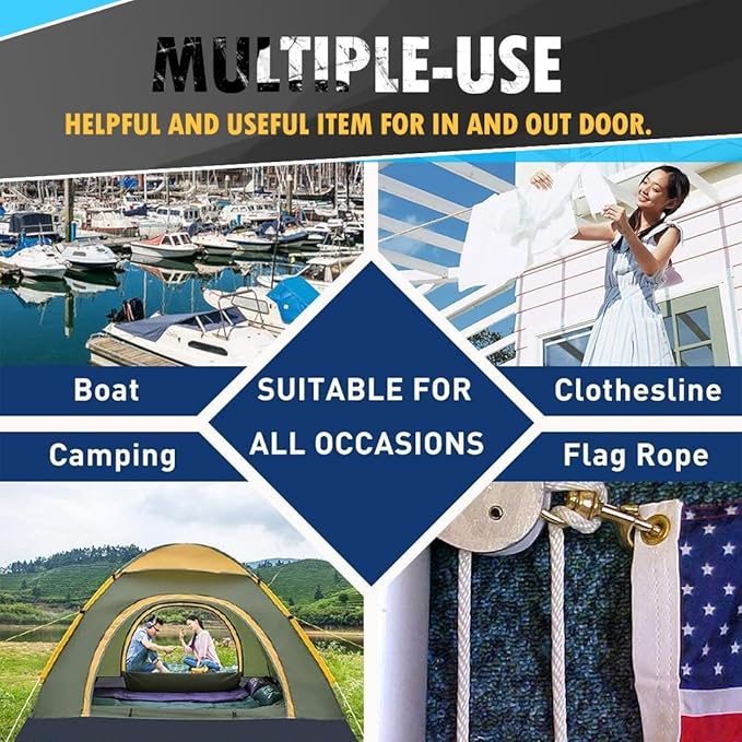 PerkHomy Cotton Rope 3/16" (5mm) 100 ft Multi Purpose Utility Diamond Braided Cord, Natural Cotton for Clothes Line Camping Crafting Flag Pole, Brown