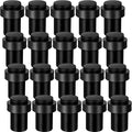 Chumia 20 Pcs Door Stopper Mounted Floor Stops Stainless Steel Cylindrical Stopper Modern Decorative Rubber Bumper Stops Holder Wall Protector for Bottom or Top of Door (Black)