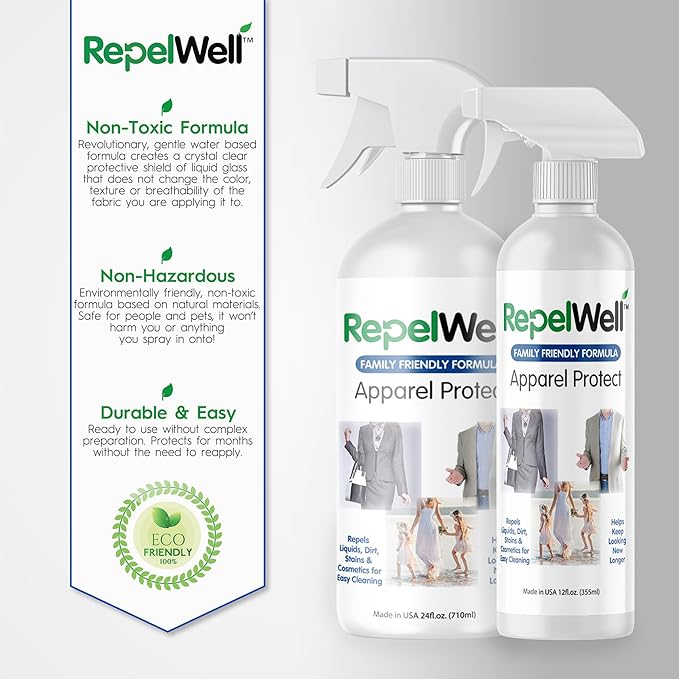 Apparel Protect (12oz) Stain & Water Repellent Spray – Non-Toxic, Eco-Friendly, Pet-Safe Sprays for Clothing & More