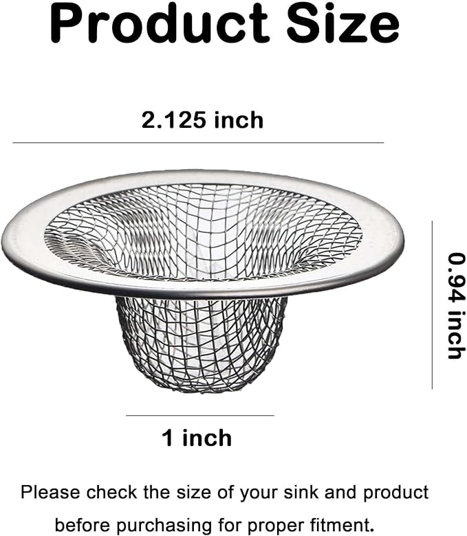 20Pcs Small Drain Mesh Basket, 2.125'' Bathroom Sink Drain Strainer Screen Mesh Sink Strainer Hair Catcher Drain Filter Cover for Bathtub Lavatory RV Laundry Shower Floor Utility Sink Drain