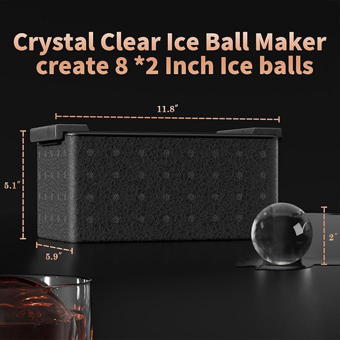 Clear Ice Ball Maker for Whiskey: FDDBI Circle Ice Cube Tray Make 2Inch Ice Sphere - Clear Ice Cube Maker for Old Fashioned Bourbon Whisky