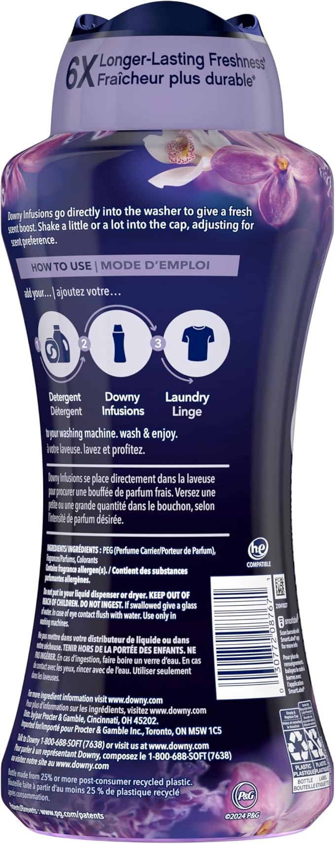 Downy Infusions In Wash Scent Booster Beads, CALM, Soothing Lavender and Vanilla Bean 24 oz