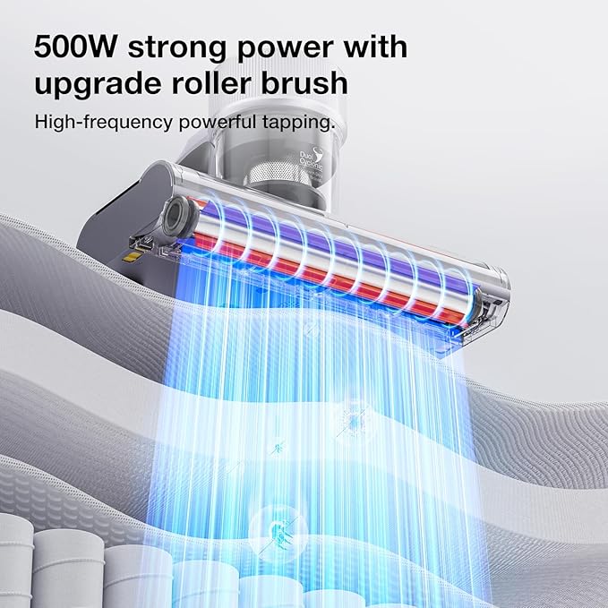 Jimmy WB81 Mattress Vacuum Cleaner, Upgraded Roller Brush, Smart Dust Sensor LED, UV Light and Ultrasound, PTC Heating, Best for Pet Hair and Anti-allergen (WB81, 2025 New Model)