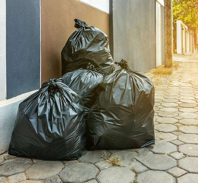 Tasker 45 Gallon Trash Bags, (Value-Pack 100 Bags w/Ties) Extra Large Black Garbage Bags - 39 Gallon - 40 Gallon - 42 Gallon - 44 Gallon - 45 Gallon Large Trash Bag Can Liners Capacity