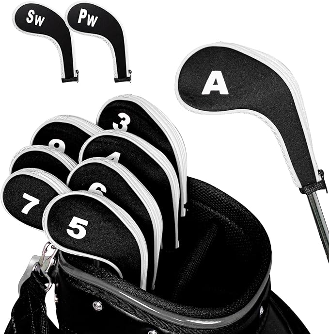 Golf 12pcs Thick Synthetic Golf Iron Head Covers Set Headcover Fit All Brands Callaway Ping Taylormade Cobra Etc. Also Custom Name