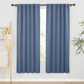 RYB HOME Room Darkening Curtains for Bedroom, Thermal Insulated Back Tab Window Treatment Blackout Privacy Shades for Stuido Living Room Kitchen, Stone Blue, W42 x L72 inch, 2 Panels