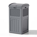 Patiowell 36 Gallon Outdoor Trash Can, Resin Outdoor Garbage Can with Lid for Patio, Backyard, Deck, Gray