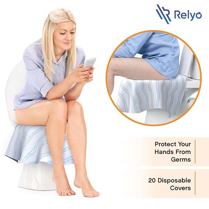 Toilet Seat Covers Disposable - 20 Pack - Waterproof, Ideal for Kids and Adults – Extra Large, Individually Wrapped for Travel, Toddlers Potty Training in Public Restrooms (Waves, 20)