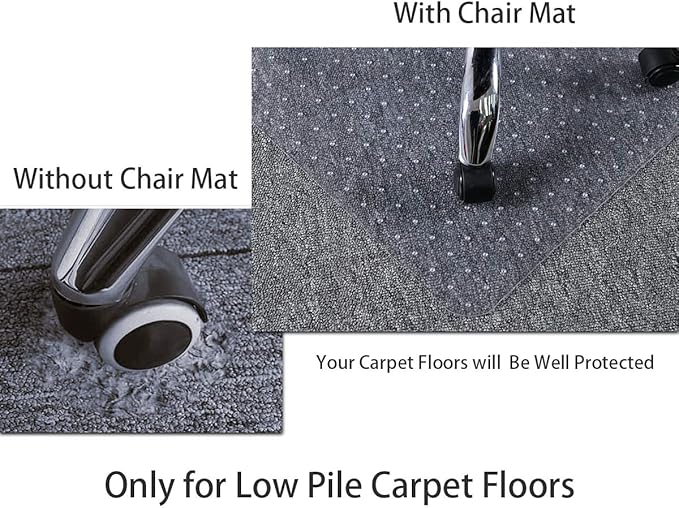 Large Chair Mat for Carpet, Easy Glide Plastic Carpet Floor Protector Mat for Office Chairs for Work & Home