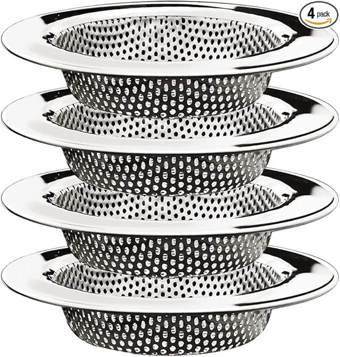 4-Piece Kitchen Sink Strainers - 4.5 Inch Stainless Steel Sink Drain Filter with Food Scraps Catcher