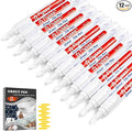Grout Pen 12 Pack Water Based Tile Marker Repair Pens Professional for Bathroom, Kitchen, Parlor, Bedroom, Balcony Wall and Floor Color Restore (White)