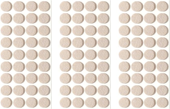 Furnigear Felt Furniture Pads for Hardwood Floors - Self Adhesive Chair Felt Pad, Floor Protector for Furniture Feet, Furniture Sliders Moving Furniture Smoothly, Anti Scratch 108 Pcs 5/8" Round Beige