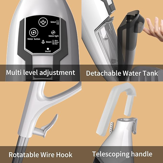 Steam Mop with 13 Accessories,Steam Cleaner for Home,Floor Scrubber spin mop for Hard Floors Deep Cleaning,30 Second Heat-Up,4 Washable Mop Pads for Home Use, 550ml Capacity