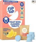 Fab Tab Bowl Cleaning Tablets - Drop-In Formula Removes Rust & Lime Buildup, Lemon Eucalyptus Scent, Septic System Compatible, Individually Wrapped