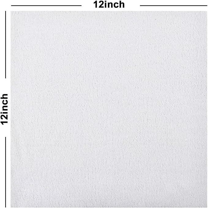 Tricol Clean Profesional Resuable Lint Free Microfiber Edgeless Cleaning Cloth 50PK Cleaning Rags,Absorbent Microfiber Wipes in Dispenser Box for Housekeeping, Car Cleaning (12 * 12 Inches) (white1)