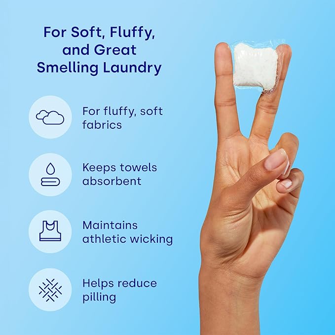 Dropps Laundry Fabric Softener Pods, Crisp Breeze (32 Pods) - Laundry Additive for Softening & Protection - HE Compatible Mineral Based Ingredients Laundry Supplies