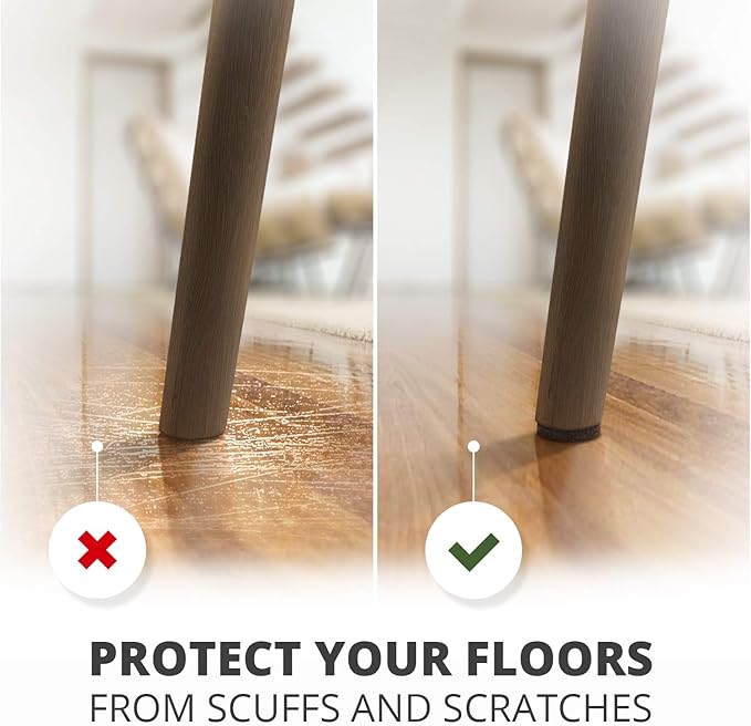 24 Heavy-Duty Felt Furniture Pads 1” 1/4” Thick X-Protector! Round Felt Pads for Furniture Feet - The Best Felt Floor Protectors for Furniture to Prevent Scratches. Protect Your Hard Floor! (Brown)