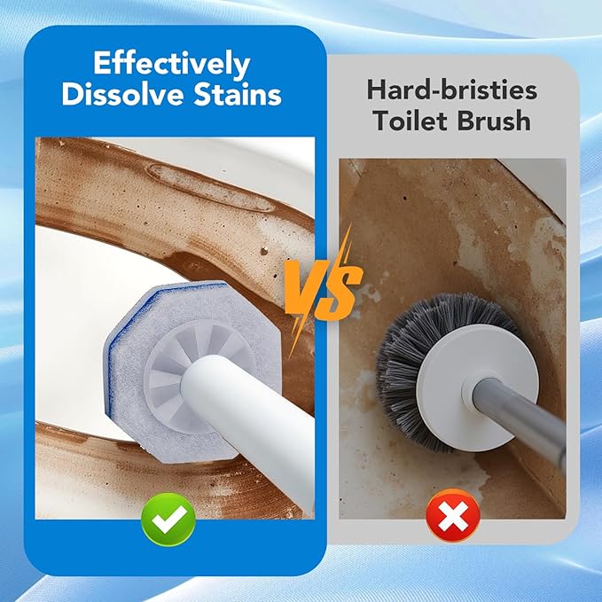 50 Pcs Disposable Toilet Bowl Wand Refills for Clorox, Upgraded Replacement Heads System Compatible with Clorox Toilet Wand Refills for Bathroom Cleaning