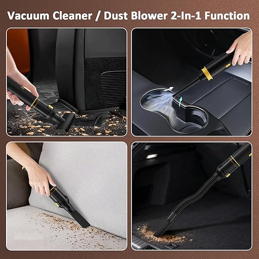 Cros 4-in-1 Mini Cordless Vacuum Cleaner, 21kPa Powerful Suction, Portable Handheld Vacuum for Car & Home, Type-C Rechargeable, Compact & Lightweight